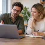 Business colleagues reviewing marketing performance